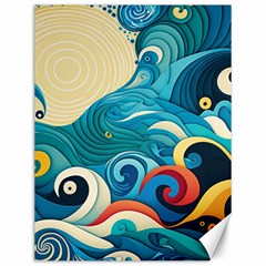 Waves Ocean Sea Abstract Whimsical (2) Canvas 12  X 16  by Jancukart