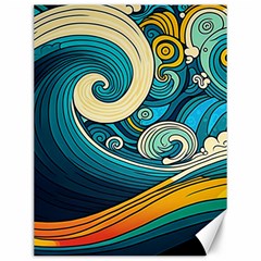 Waves Wave Ocean Sea Abstract Whimsical Canvas 12  X 16  by Jancukart