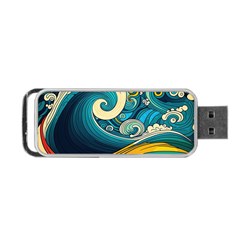 Waves Wave Ocean Sea Abstract Whimsical Portable Usb Flash (two Sides) by Jancukart