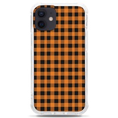 Orange And Black Plaids Iphone 12 Mini Tpu Uv Print Case	 by ConteMonfrey