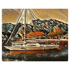 Art Boats Garda, Italy  Premium Plush Fleece Blanket (medium) by ConteMonfrey