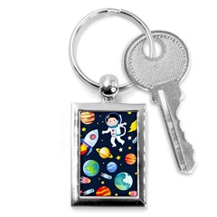 Space Galaxy Seamless Background Key Chain (rectangle) by Jancukart