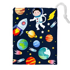 Space Galaxy Seamless Background Drawstring Pouch (4xl) by Jancukart