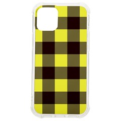 Black And Yellow Plaids Iphone 12 Mini Tpu Uv Print Case	 by ConteMonfrey