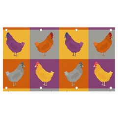 Chickens Pixel Pattern - Version 1a Banner And Sign 7  X 4  by wagnerps