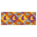 Chickens Pixel Pattern - Version 1b Banner and Sign 8  x 3  Front