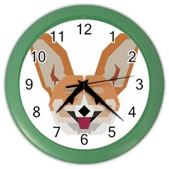 Cardigan Corgi Face Color Wall Clock by wagnerps