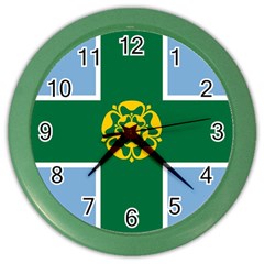 Derbyshire Flag Color Wall Clock by tony4urban