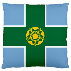 Derbyshire Flag Large Premium Plush Fleece Cushion Case (two Sides) by tony4urban