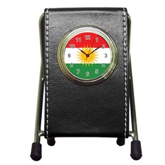 Kurdistan Flag Pen Holder Desk Clock by tony4urban