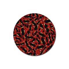 Ugly Open Mouth Graphic Motif Print Pattern Rubber Round Coaster (4 Pack) by dflcprintsclothing