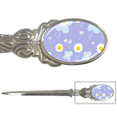 Daisy Flowers Blue White Yellow Lavender Letter Opener by Mazipoodles