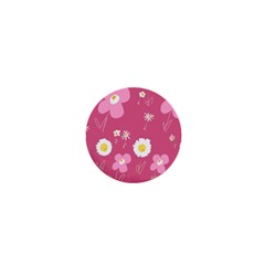 Daisy Flowers Pink White Yellow Dusty Pink 1  Mini Magnets by Mazipoodles