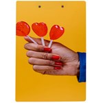 Valentine Day Lolly Candy Heart A4 Acrylic Clipboard Back