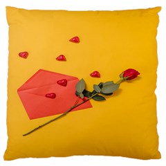 Valentine Day Heart Flower Gift Standard Premium Plush Fleece Cushion Case (one Side) by artworkshop