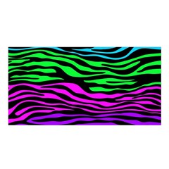 Colorful Zebra Satin Shawl 45  X 80  by Angelandspot