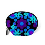 Flowers Pearls And Donuts Blue Purple Black Accessory Pouch (Small) Back