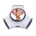 Vizsla Gifts T- Shirt Cool Vizsla Valentine Heart Paw Vizsla Dog Lover Valentine Costume T- Shirt 3-Port USB Hub Front