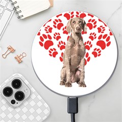 Weimaraner Gifts T- Shirt Cool Weimaraner Valentine Heart Paw Weimaraner Dog Lover Valentine Costume Wireless Charger by maxcute