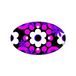 Flowers Pearls And Donuts Purple Hot Pink White Black  Sticker (Oval) Front