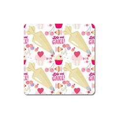 Desserts Pastries Baking Wallpaper Square Magnet by Ravend