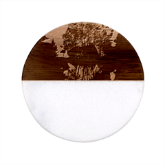 Space Nature Fantasy Trees Classic Marble Wood Coaster (round)  by Ravend