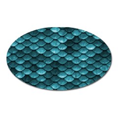 Teal Scales! Oval Magnet by fructosebat