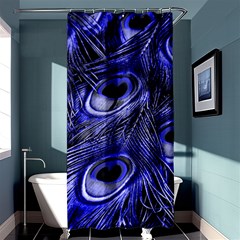 Purple Peacock Feather Shower Curtain 36  X 72  (stall)  by Jancukart