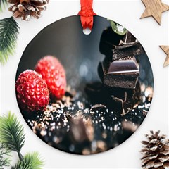 Chocolate Dark Round Ornament (two Sides) by artworkshop