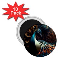 Peacock Bird Feathers Colorful Texture Abstract 1 75  Magnets (10 Pack)  by Pakemis