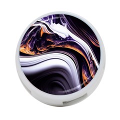 Marble Abstract Water Gold Dark Pink Purple Art 4-port Usb Hub (one Side) by Pakemis