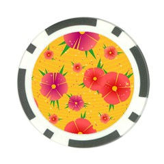 Background Flowers Floral Pattern Poker Chip Card Guard (10 Pack) by Ravend