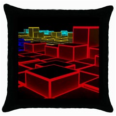 3d Abstract Model Texture Throw Pillow Case (black) by Ravend