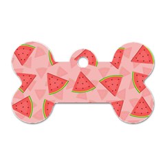 Background Watermelon Pattern Fruit Food Sweet Dog Tag Bone (one Side) by Jancukart