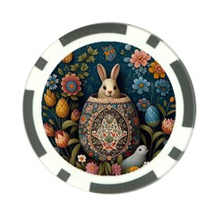 Easter Bunny Rabbit Flowers Easter Happy Easter Poker Chip Card Guard (10 Pack) by Jancukart