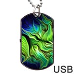 Fractal Art Pattern Abstract Fantasy Digital Dog Tag USB Flash (Two Sides) Front