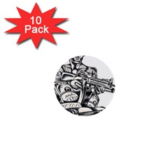 Scarface Movie Traditional Tattoo 1  Mini Buttons (10 Pack)  by tradlinestyle