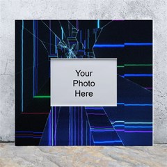 Screen Glitch Broken  Crack  Fracture  Glass Pattern White Wall Photo Frame 5  X 7  by Sapixe