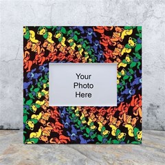 Deadhead Bears Band  Colorsdead Head Grateful Dead Pattern White Box Photo Frame 4  X 6  by Sapixe