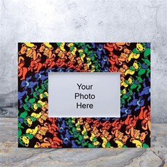 Deadhead Bears Band  Colorsdead Head Grateful Dead Pattern White Tabletop Photo Frame 4 x6  by Sapixe