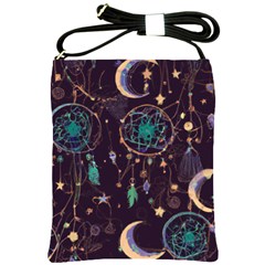 Bohemian  Stars, Moons, And Dreamcatchers Shoulder Sling Bag by HWDesign