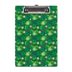 Leaf Clover Star Glitter Seamless A5 Acrylic Clipboard by Pakemis