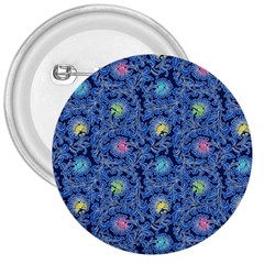 Floral Asia Seamless Pattern Blue 3  Buttons by Pakemis