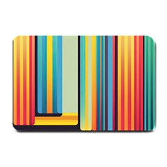 Colorful Rainbow Striped Pattern Small Doormat by Uceng