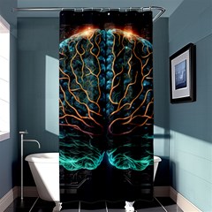 Brain Mind Technology Circuit Board Layout Patterns Shower Curtain 36  X 72  (stall)  by Uceng