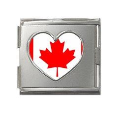 Canada Flag Canadian Flag View Mega Link Heart Italian Charm (18mm) by Ravend