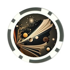 Space Futuristic Technology Digital Ai Generated Poker Chip Card Guard by Ravend