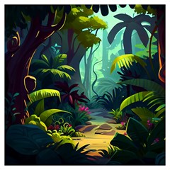 Rainforest Jungle Cartoon Animation Background Lightweight Scarf  by Ravend