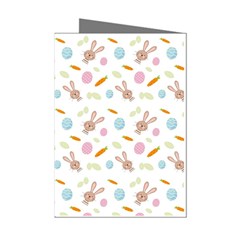 Easter Bunny Pattern Hare Easter Bunny Easter Egg Mini Greeting Cards (pkg Of 8) by Ravend