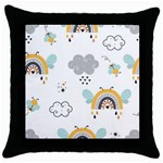 Art Pattern Design Wallpaper Background Print Throw Pillow Case (Black) Front